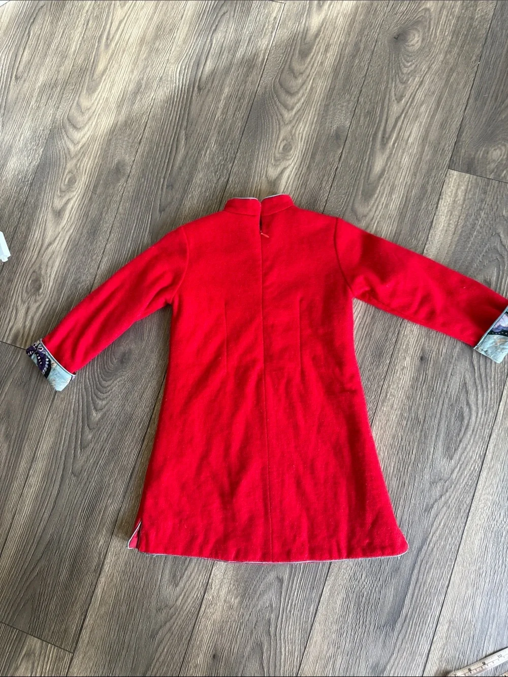 Chou-Chou Chic Red Wool Blend Chinese Style Padded Dress Coat Kids Size 120